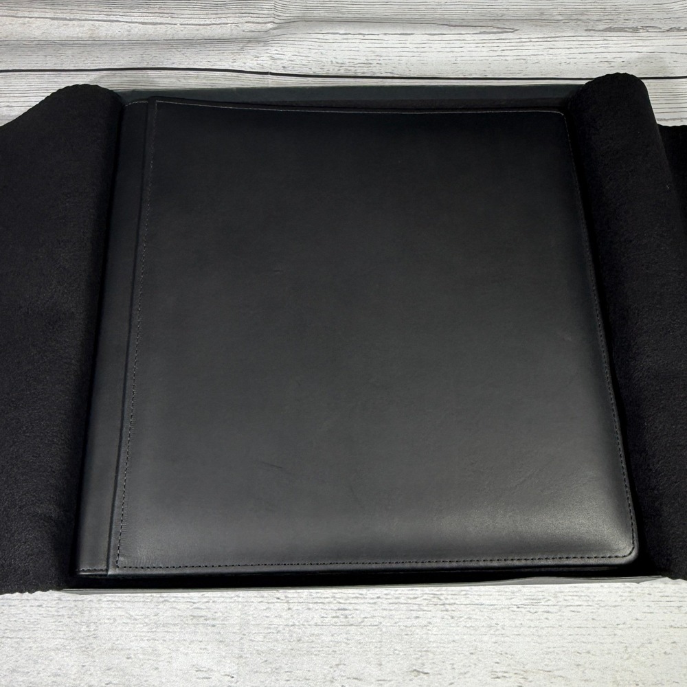 Raika Black Leather Photo Album SF 105 Handcrafted USA 25 Pages 11.75x12.5